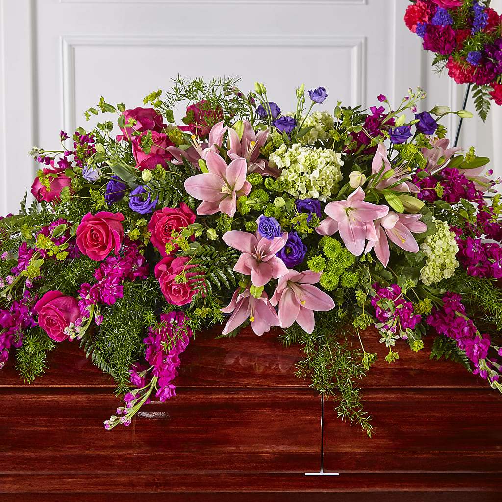 Radiant Tribute Casket Spray – Ruiz Creationz Llc, Miami FL