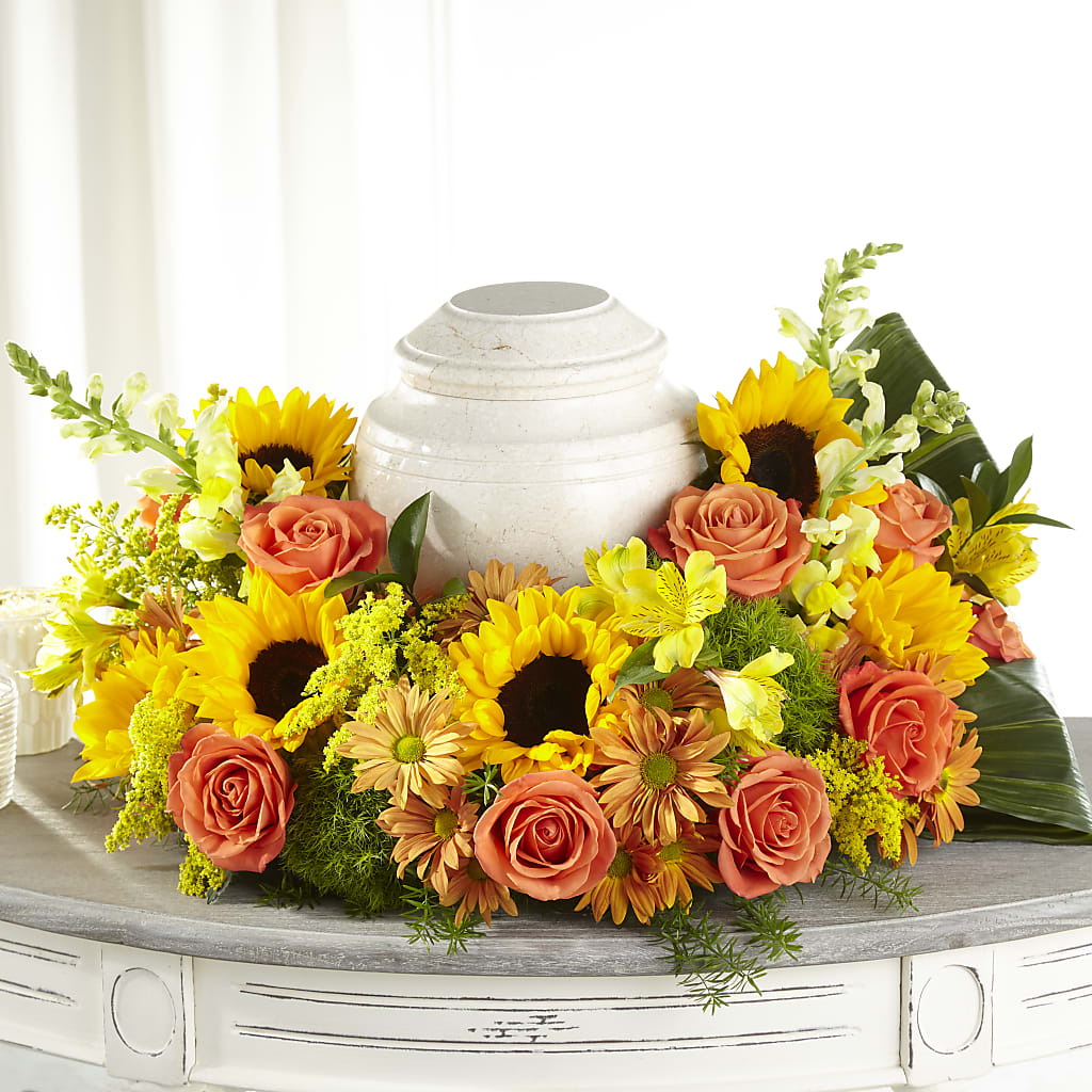 Faithful Sunflower Cremation Adornment – Ruiz Creationz Llc, Miami FL