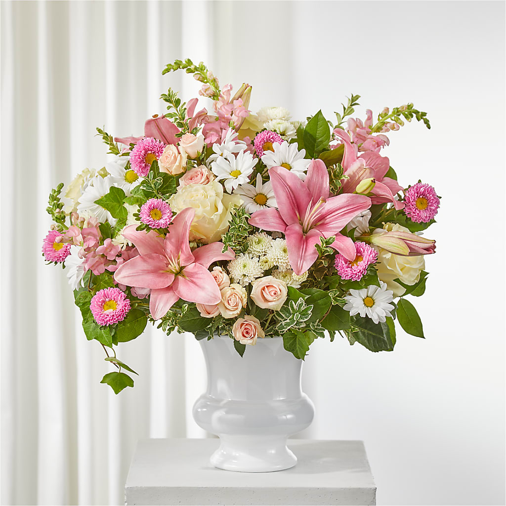 Empathetic Blooms Urn Arrangement – Ruiz Creationz Llc, Miami FL
