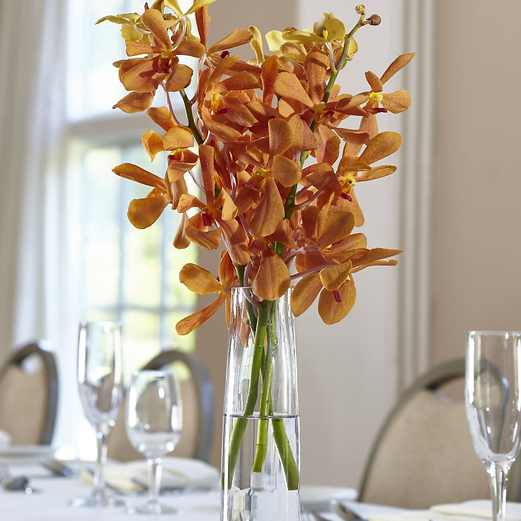 Orange Mokara Bud Vase – Ruiz Creationz Llc, Miami FL
