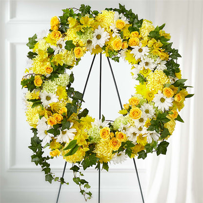 Golden Remembrance Wreath –  Ruiz Creationz Llc, Miami FL