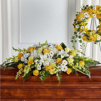 Golden Harmony Casket Spray –  Ruiz Creationz Llc, Miami FL