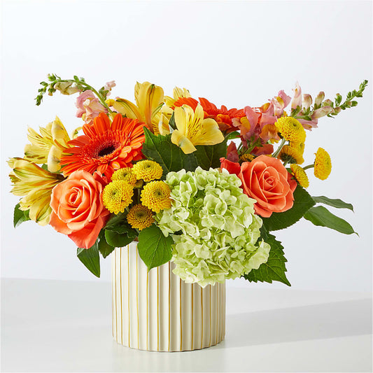 Autumn Sunshine Bouquet with Ivory Vase – RUIZ CREATIONZ LLC, Miami FL