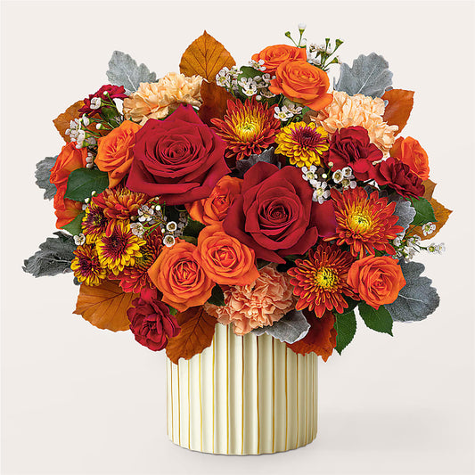 Merlot Bouquet with Ivory Vase –  Ruiz Creationz Llc, Miami FL