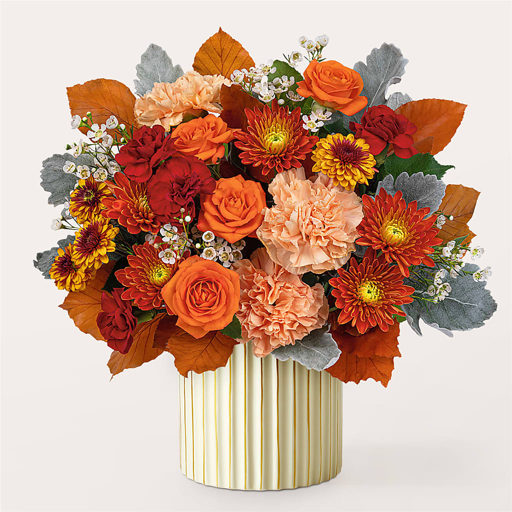 Merlot Bouquet with Ivory Vase –  Ruiz Creationz Llc, Miami FL