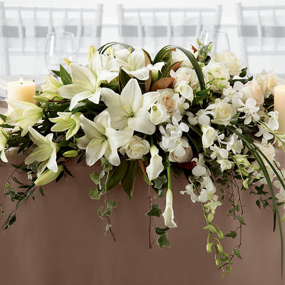 White Linen Arrangement –  Ruiz Creationz Llc, Miami FL