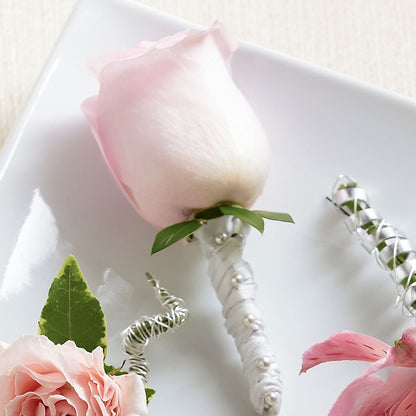 Pink Rose Boutonniere –  Ruiz Creationz Llc, Miami FL