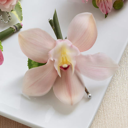 Pink Cymbidium Boutonniere –  Ruiz Creationz Llc, Miami FL