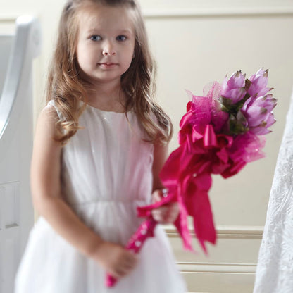 Sparkle Pink Flower Girl Bouquet –  Ruiz Creationz Llc, Miami FL
